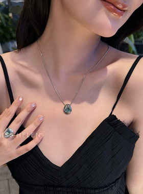 黑蝶贝项链叠戴气质通勤生日礼物