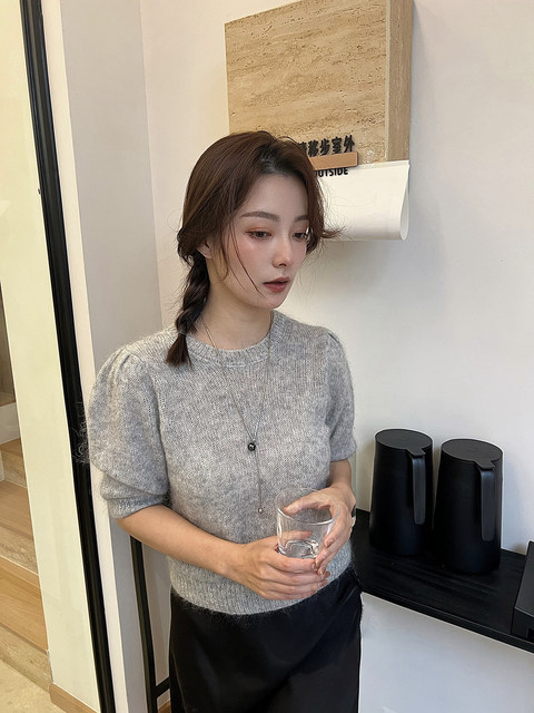 Pull-out long single bead pearl sweater chain long