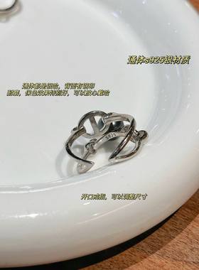 原创设计S925银猪鼻子双层戒指