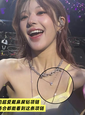 一克拉鼻屎钻项链S925银项链