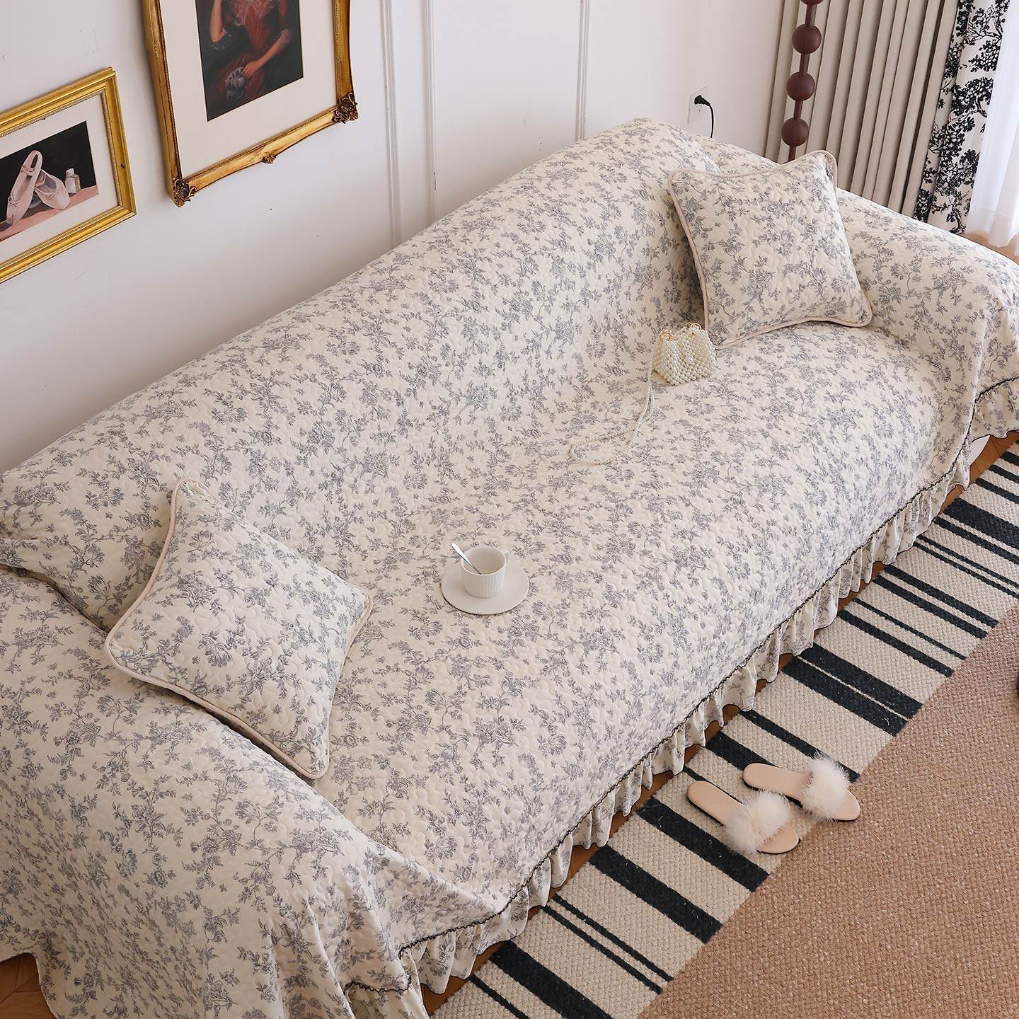 法式复古田园沙发巾高级感防滑全包盖布轻奢百搭四季客厅沙发套罩,淘宝优惠券,粉丝福利购,淘宝优惠卷