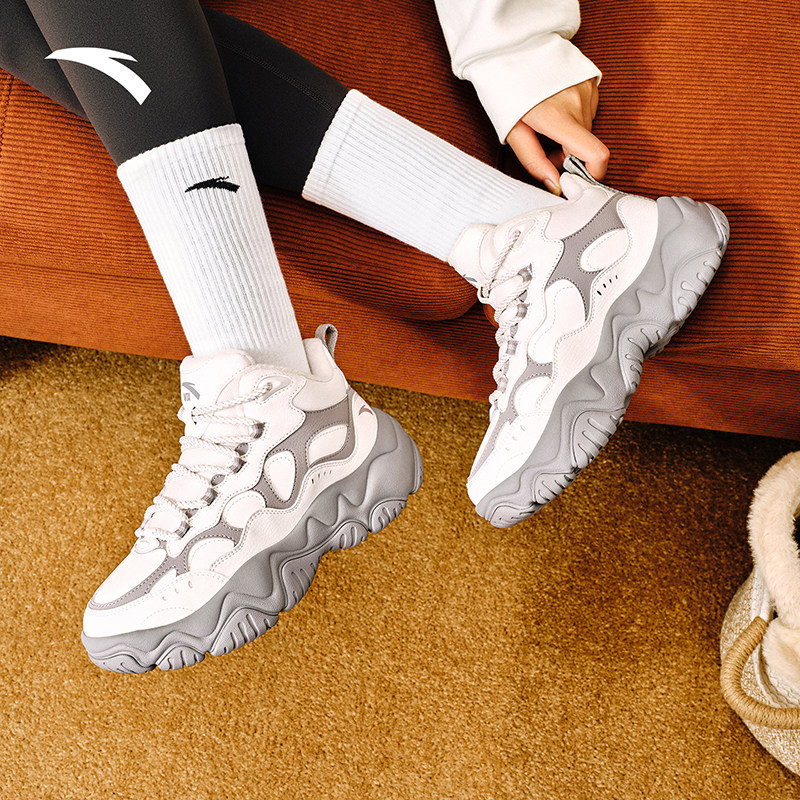 安踏流萤丨加绒保暖棉鞋女冬季新款加厚皮面长绒休闲鞋122548953,淘宝优惠券,粉丝福利购,淘宝优惠卷