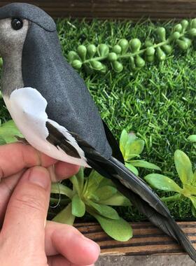 仿真喜鹊带脚手工泡沫点缀树枝