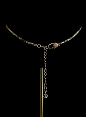 Vintage中古风vintage蓝松石花朵水滴蓝锆吊坠项链镀真金轻奢女式