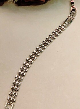 Vintage新款欧美潮流链条金属粗旷手链女锁骨链编织蛇骨链饰品