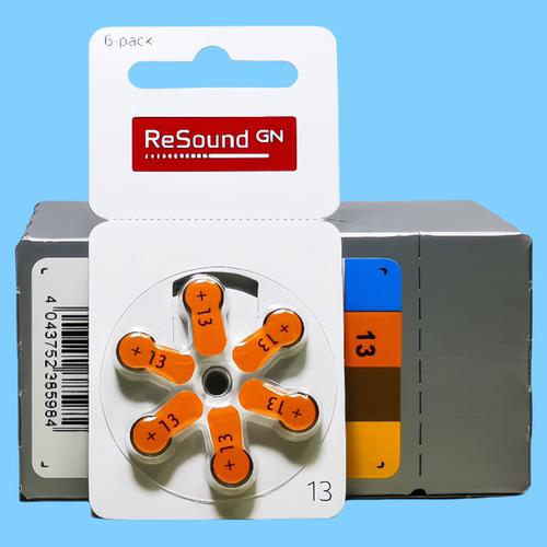 ReSound GN瑞声达锌空助听器电池A13德国进口峰力唯听奥迪康PR48 - 图1