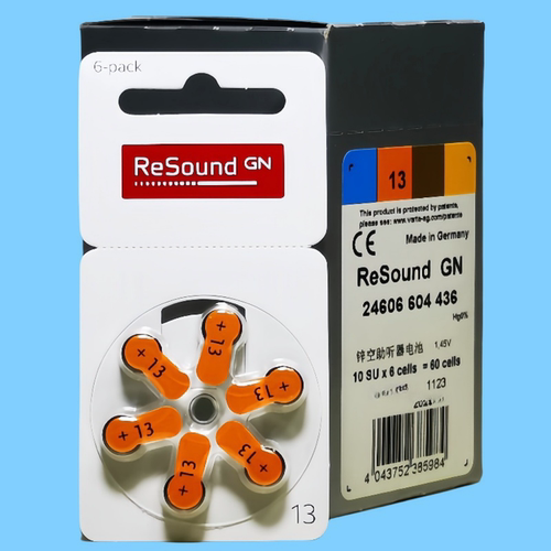 ReSound GN瑞声达锌空助听器电池A13德国进口峰力唯听奥迪康PR48 - 图2