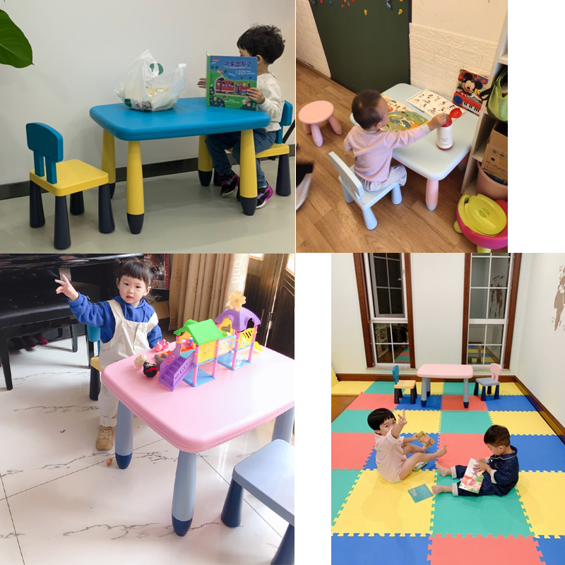 防滑儿童桌椅 幼儿园桌椅 宝宝桌 学习桌 书桌 双层加厚长方桌