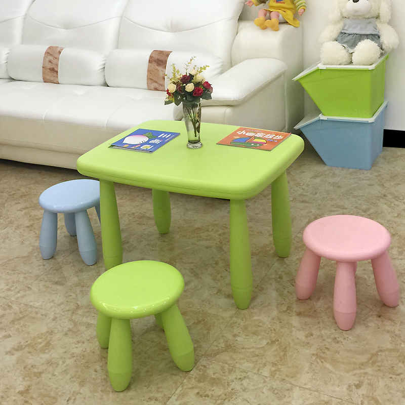 新款防滑儿童桌椅儿童塑料宝宝餐桌椅 幼儿园写字桌椅玩具桌 1套
