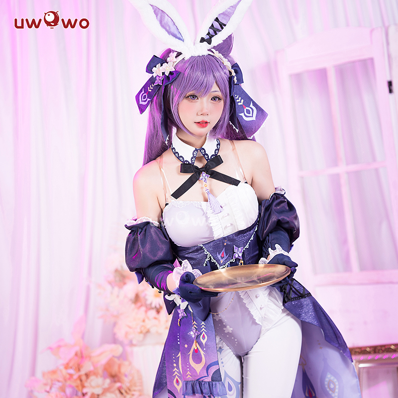 现货Uwowo悠窝窝原神刻晴兔兔装cosplay服装女兔女郎可爱-图1