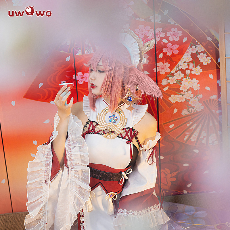 预售Uwowo悠窝窝原神同人八重神子女仆cosplay服装女日系可爱风 - 图1