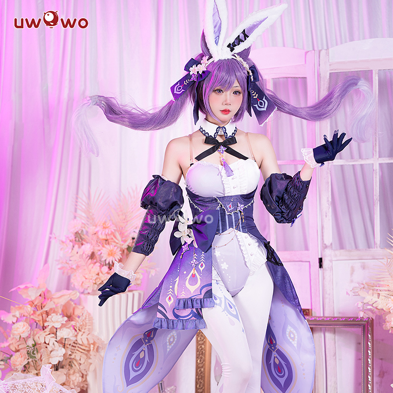 现货Uwowo悠窝窝原神刻晴兔兔装cosplay服装女兔女郎可爱-图2