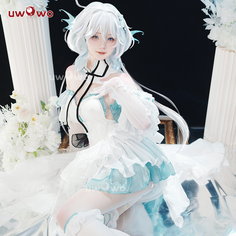 现货悠窝窝原神枫丹水神cosplay芙宁娜 芙卡洛斯 人鱼水精灵礼服 - 图1