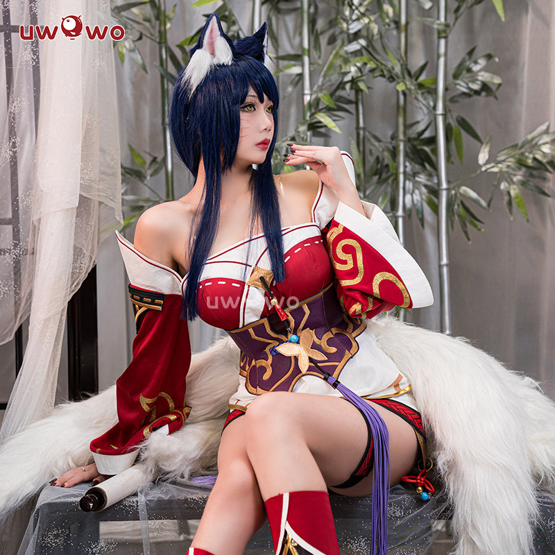 英雄联盟衣服现货Uwowo悠窝窝 英雄联盟LOL九尾妖狐阿狸cosplay服装女新手游版