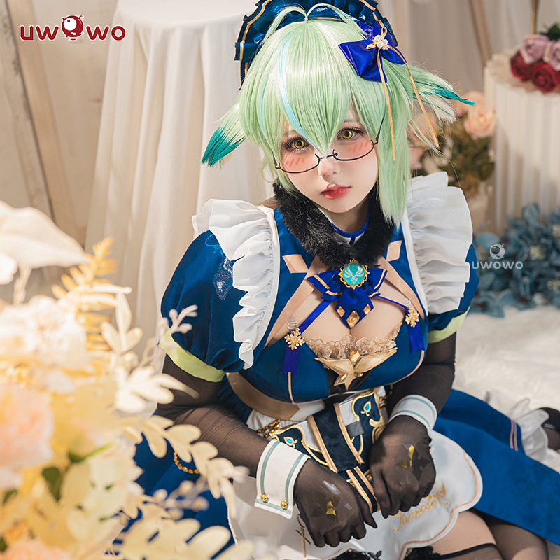 现货Uwowo悠窝窝原神砂糖同人女仆cosplay服装女妹抖连衣裙全套-图0