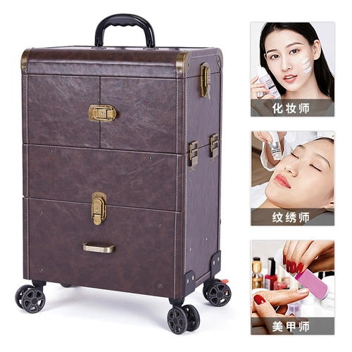Вместительный и большой универсальный чемодан, большая система хранения для маникюра
