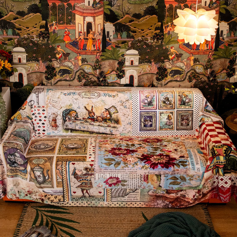 中世纪复古沙发盖毯法式高级感沙发巾垫午休毯子加厚防尘罩四季用,淘宝优惠券,粉丝福利购,淘宝优惠卷