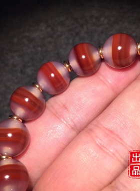 巴西红色朱砂玛瑙手串