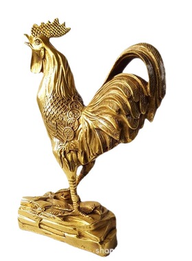 公鸡摆件黄铜鸡福字鸡金属工艺品