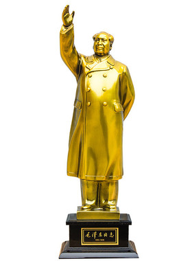 毛主席树脂镀铜挥手像伟人雕塑
