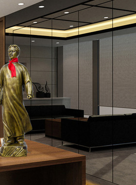 纯手工去安源毛主席青年雕塑摆件