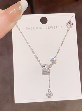 高级感小蛮腰四叶花项链锁骨链