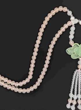 莲花压襟超长流苏古风项链