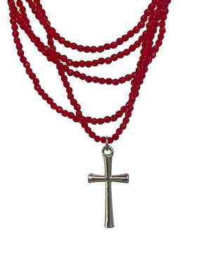 暗黑十字架复古串珠多层甜酷项链