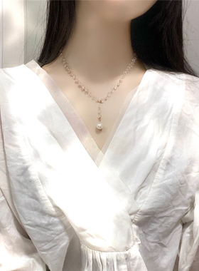 小众设计感ins冷淡风珍珠项链