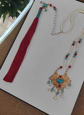 汉服古风新款璎珞项链仿珍珠女