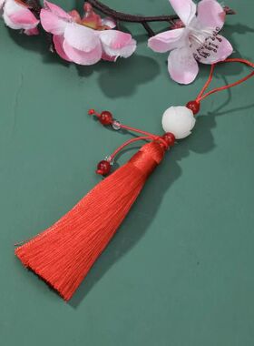 古风汉服菩提玉莲花流苏压襟挂件