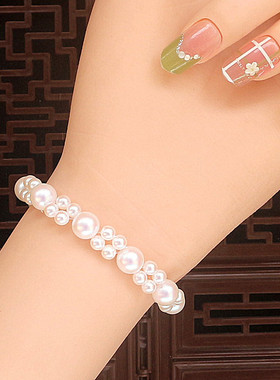 新中式珍珠编织手链弹力手串