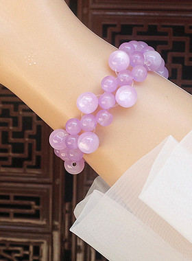 手工编织猫眼石手链少女心手串