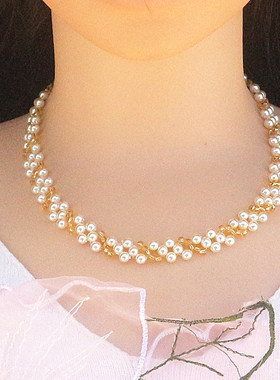 法式轻奢小米粒淡水珍珠项链