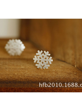 925纯银耳钉雪花拉丝纯银批发女