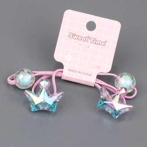 儿童彩色皇冠长皮筋女童扎头发高弹力绕绕发绳女孩不伤发头绳头饰 - 图0