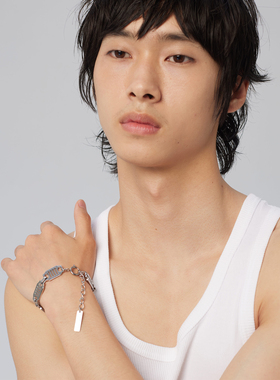 钛钢抽象井盖情侣款手链