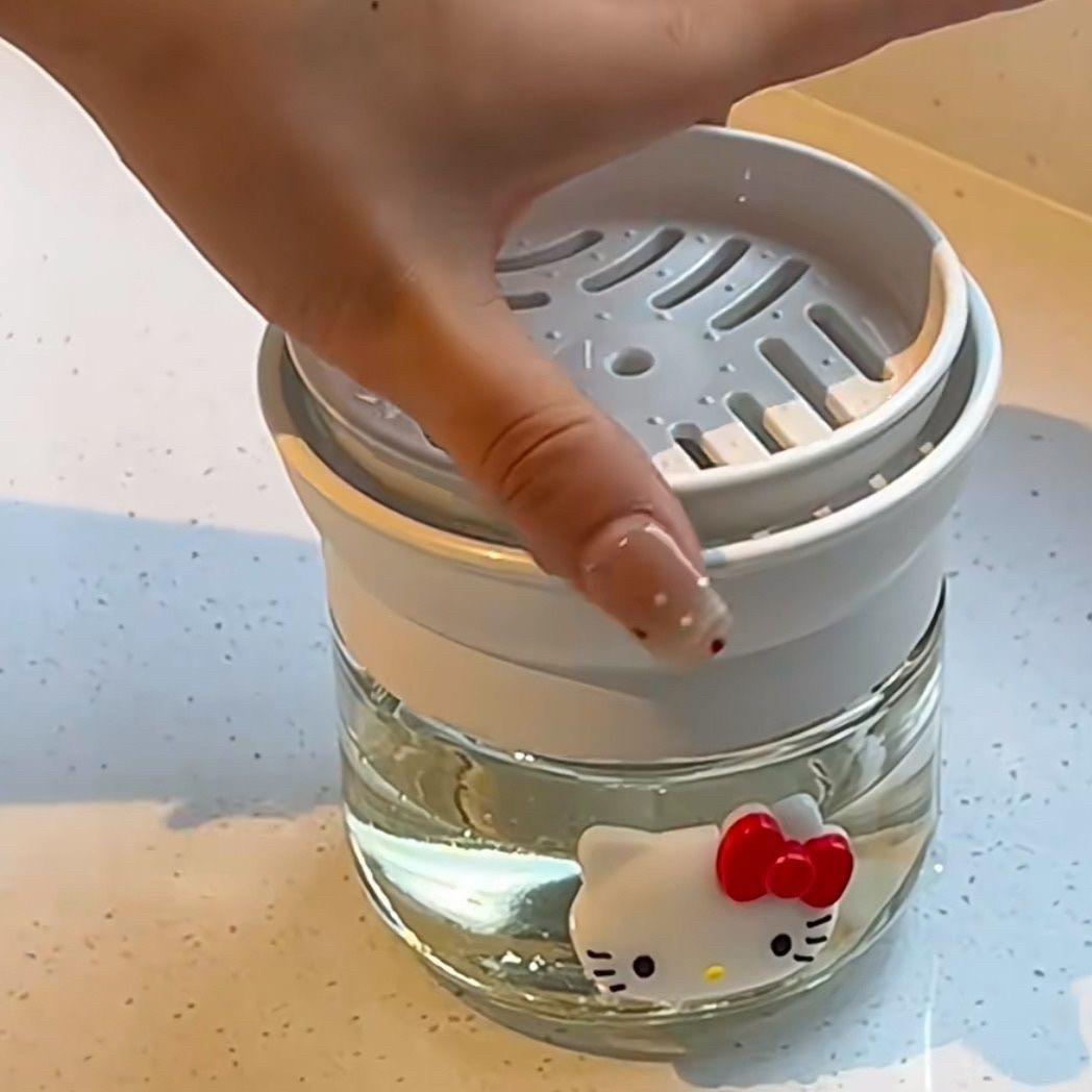 KT猫洗洁精按压器ins高颜值可爱洗涤剂分装瓶液器玻璃收纳瓶透明,淘宝优惠券,粉丝福利购,淘宝优惠卷