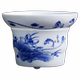 ສີຟ້າແລະສີຂາວ porcelain ຊາຮົ່ວ saucer ຊຸດ Kung Fu ຊາຊຸດການກັ່ນຕອງຊາ ceramic ການກັ່ນຕອງຂຸມຊາແຍກຕ່າງຫາກຊາ brewing ເຄື່ອງມື