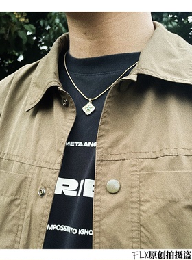 金色四叶草项链情侣款