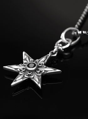 海盗船银饰新款六芒星项链女小众