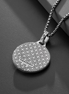 海盗船银饰罗盘军牌项链男女