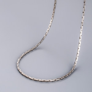 海盗船银饰粗方形竹节银项链女925银复古情侣款小众轻奢男饰品