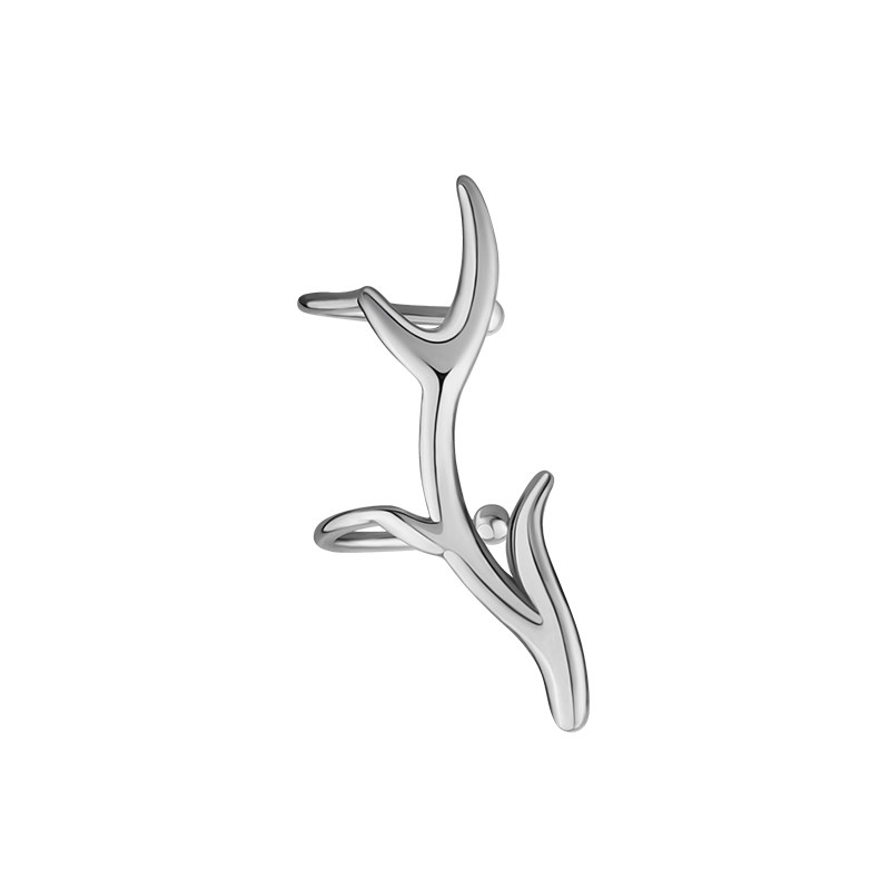 海盗船银饰鹿角银耳夹女2022年新款潮秋冬森系网红耳饰设计感耳环,淘宝优惠券,粉丝福利购,淘宝优惠卷