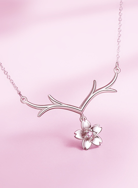 海盗船银饰鹿角银项链女小众设计