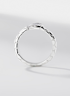 海盗船银饰开口灵动小蛇银戒指