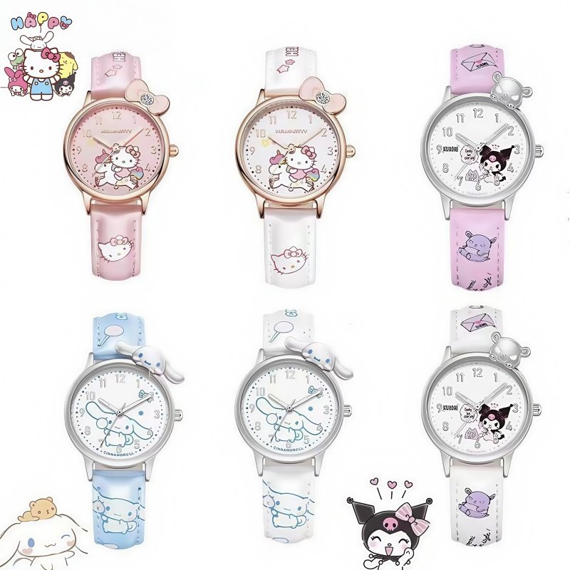 玉桂狗儿童卡通电子手表女孩石英表大耳狗学生手表看时间pu皮带,淘宝优惠券,粉丝福利购,淘宝优惠卷