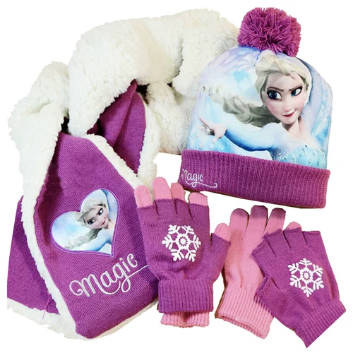 Детская шапка для принцессы, шарф, перчатки подходит для мужчин и женщин, комплект, 3 предмета