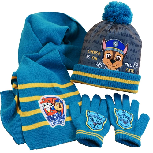 Флисовая шапка для мальчиков, шарф, перчатки, детский трикотажный демисезонный комплект, 3 предмета