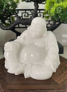 和田玉笑口常开弥勒佛汽